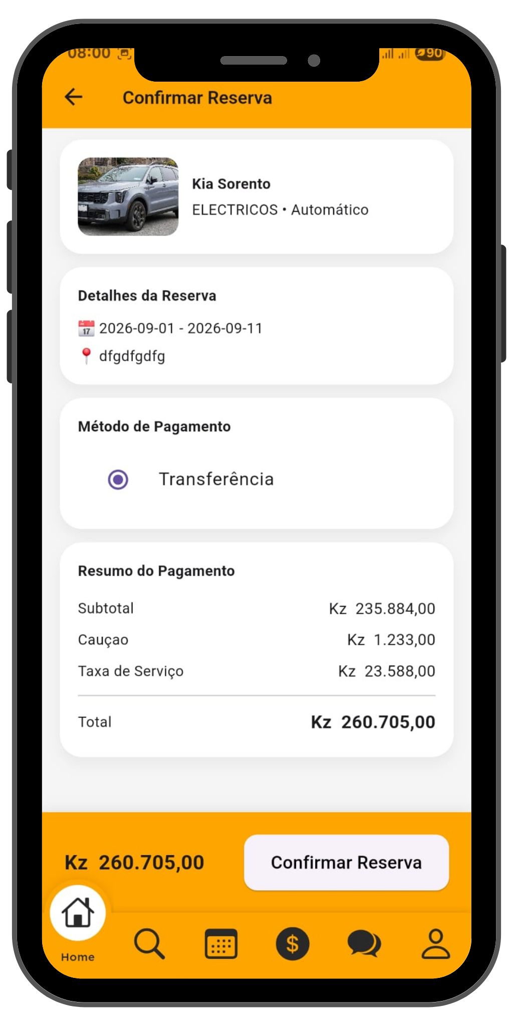 Confirmar reserva