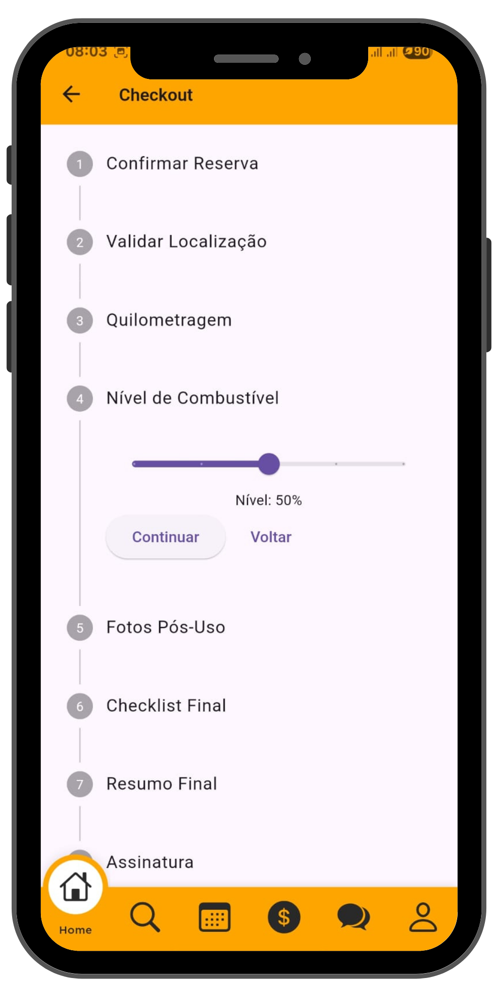 Fluxo de check-out